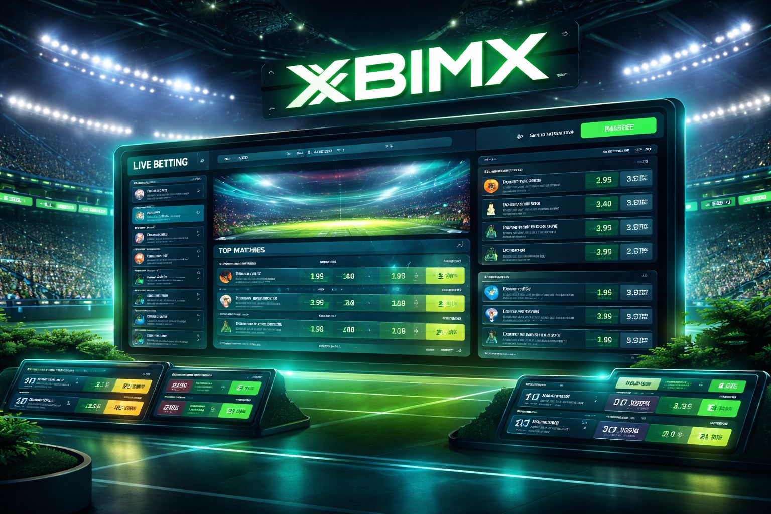 Panel de apuestas deportivas XBIMX con mercados de partidos en vivo