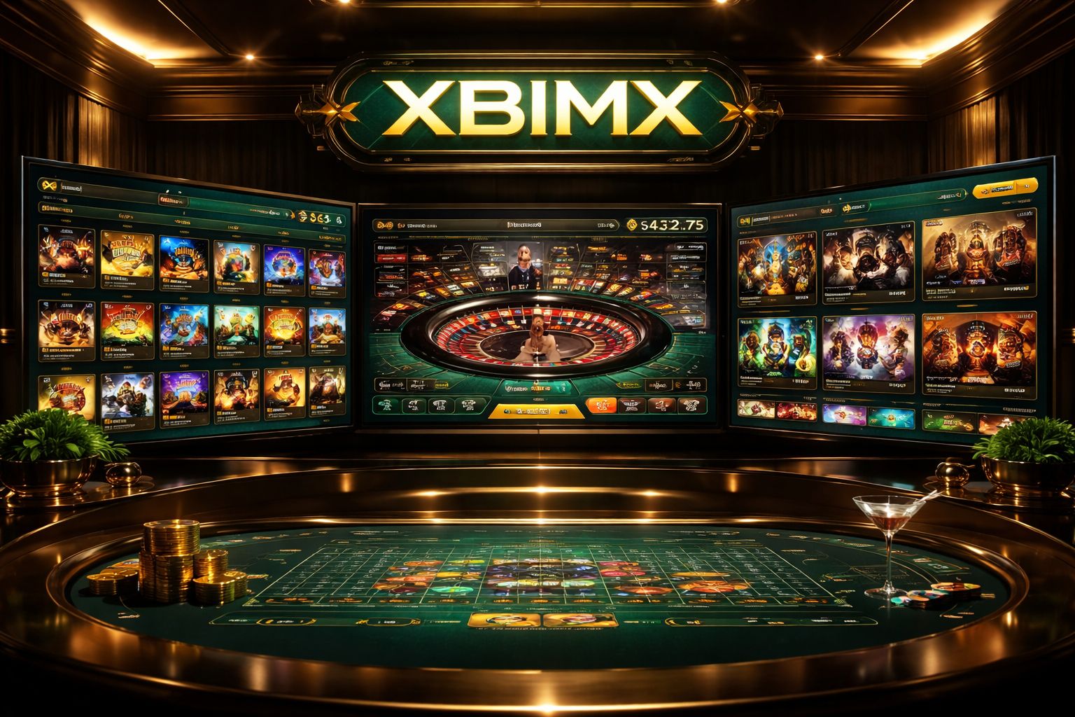 Vestíbulo principal de XBIMX Casino con juegos en vivo y categorías de tragamonedas para México
